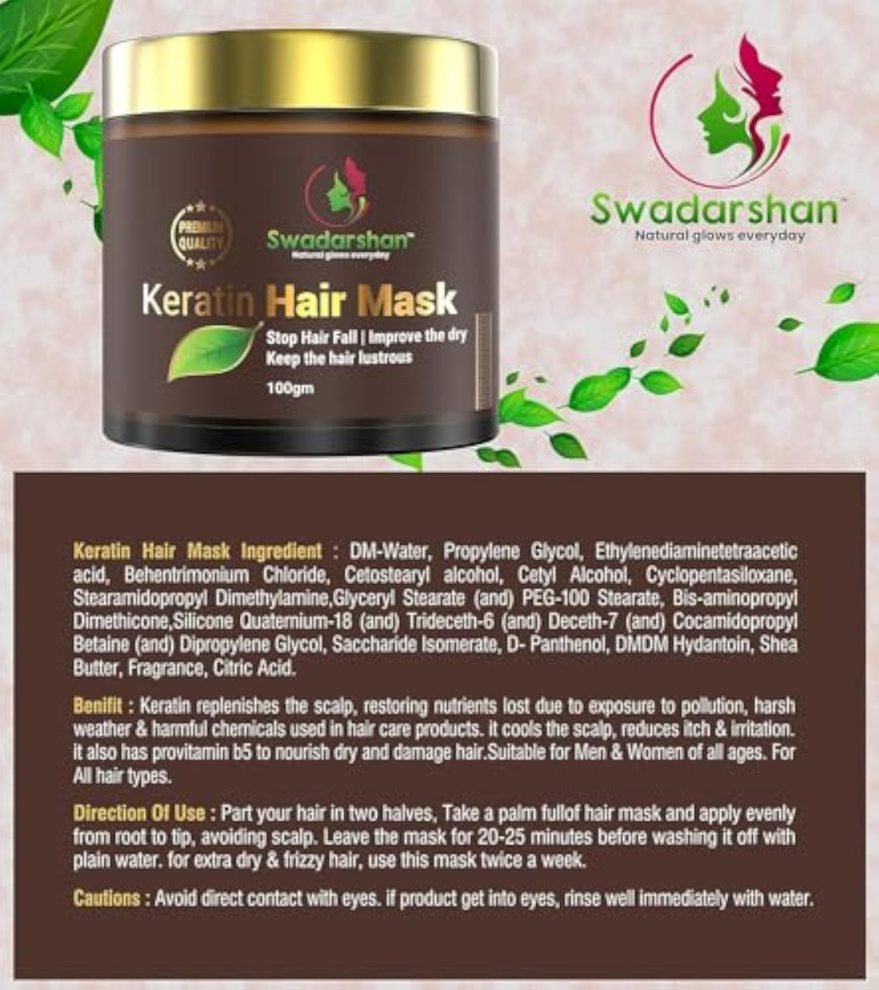 Professional Keratin Hair Mask for Growth & Control